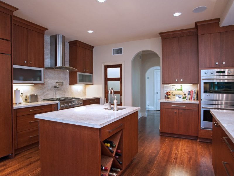 New Braunfels Transitional Kitchen With Cherry Slab Doors In Cinnamon ...