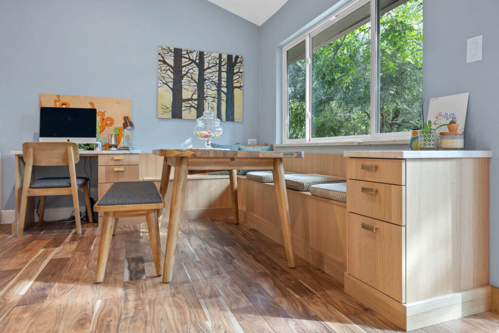 Bench Seat and Desk White Oak