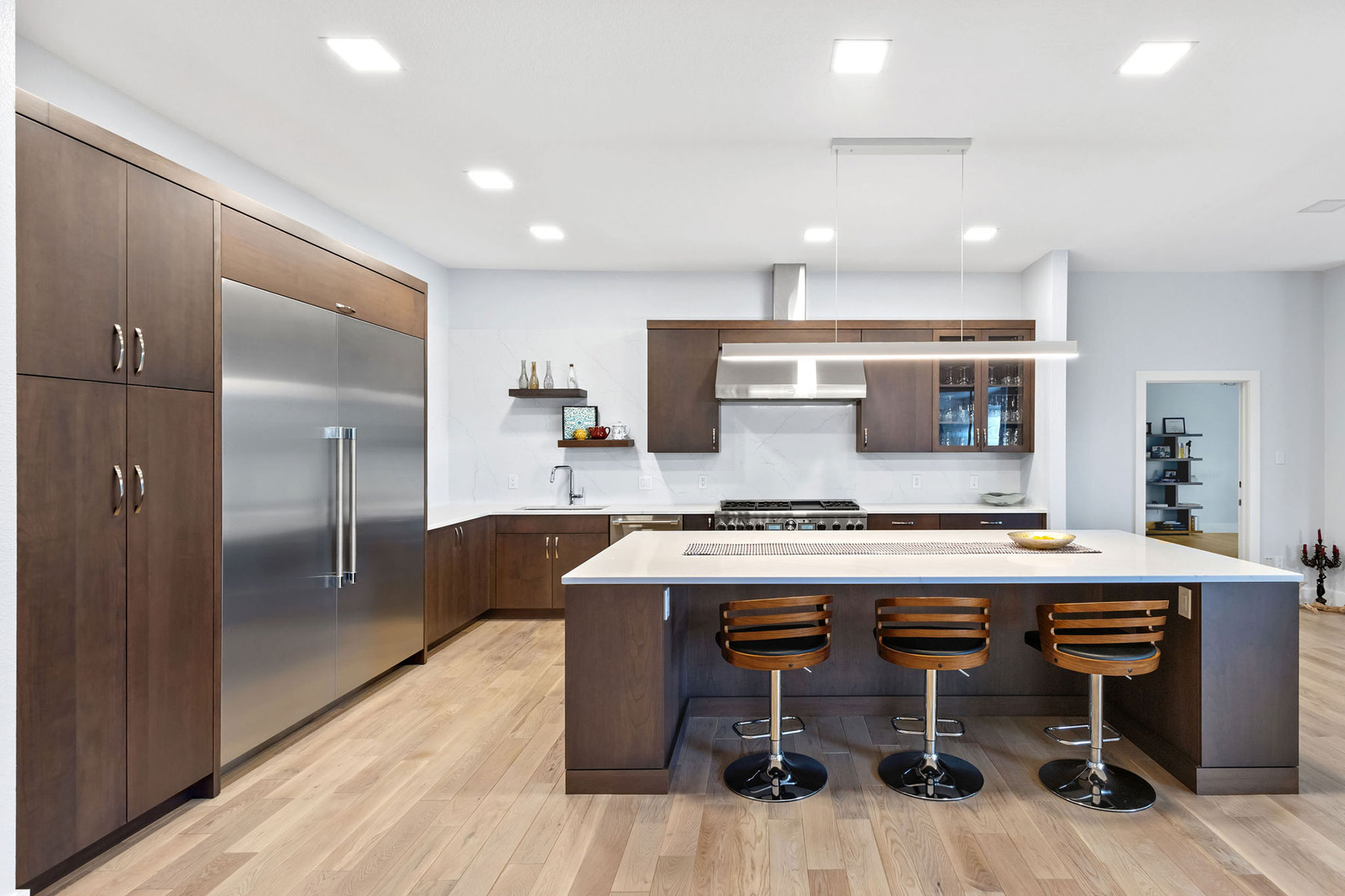 Westlake Remodel-Modern Cherry Cabinets with Bark Stain