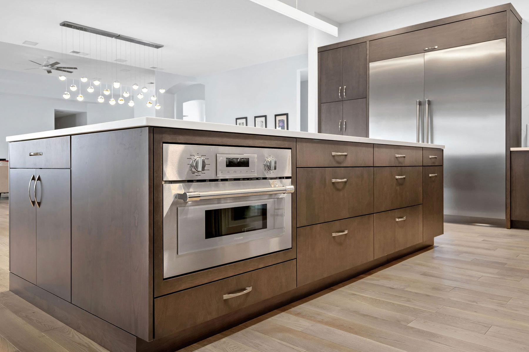 Westlake Remodel-Modern Cherry Cabinets with Bark Stain