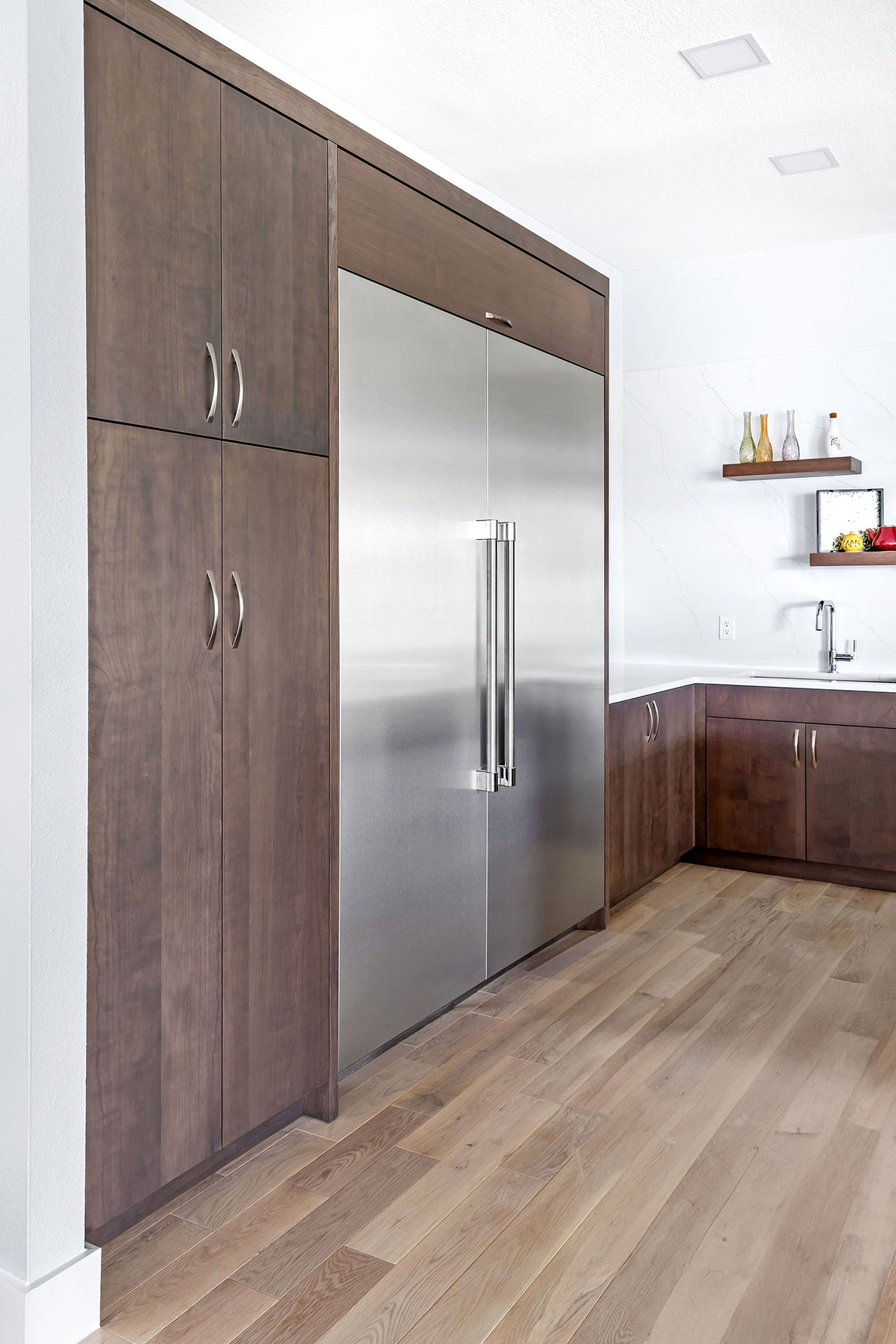 Westlake Remodel-Modern Cherry Cabinets with Bark Stain